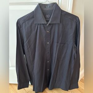 Bugatchi Black Checkered Shirt